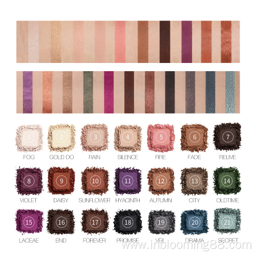 High Pigmented 21 Colors Custom Natural Eye Shadow